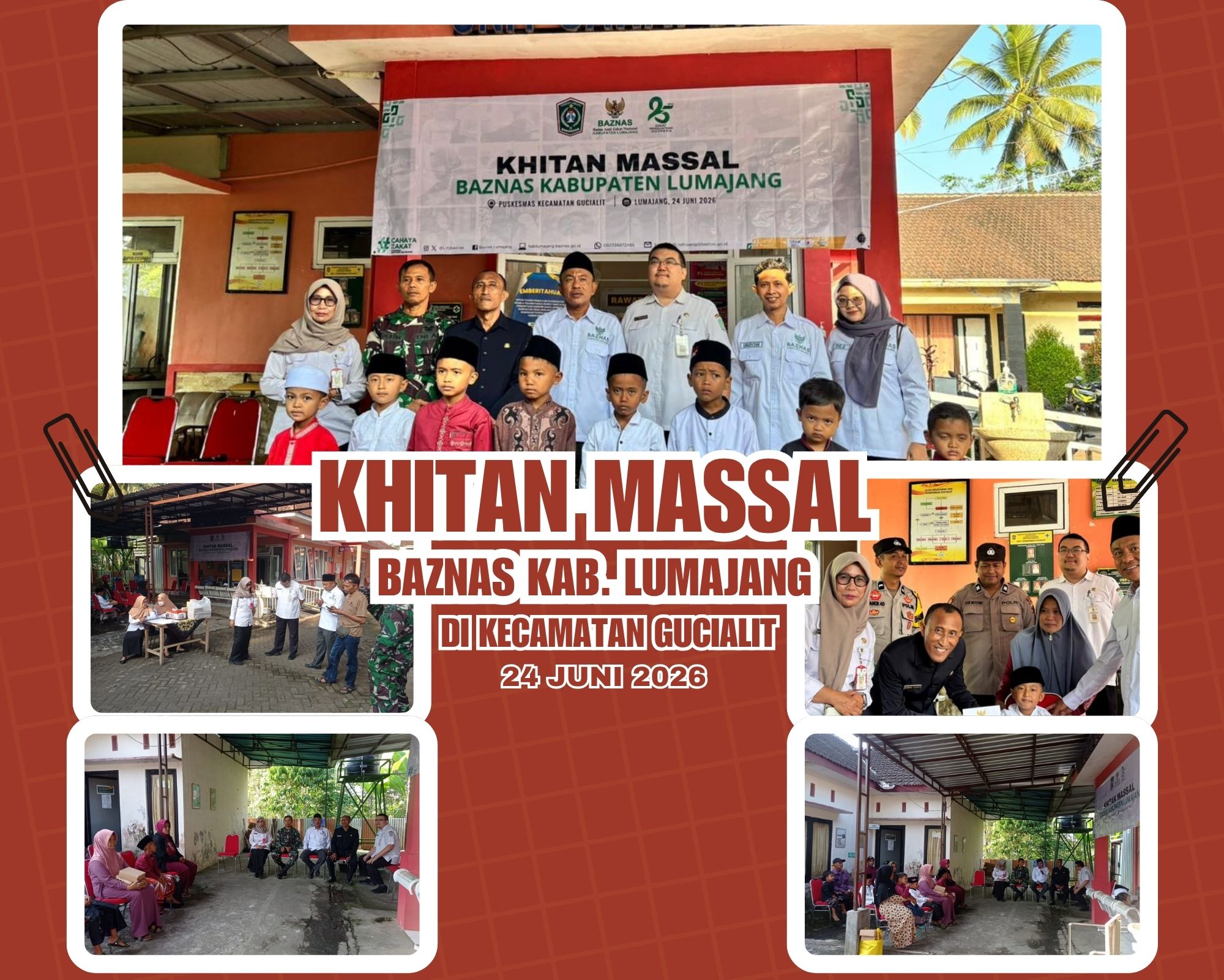 Camat Gucialit Hadiri Khitan Massal BAZNAS Kabupaten Lumajang di Kecamatan Gucialit