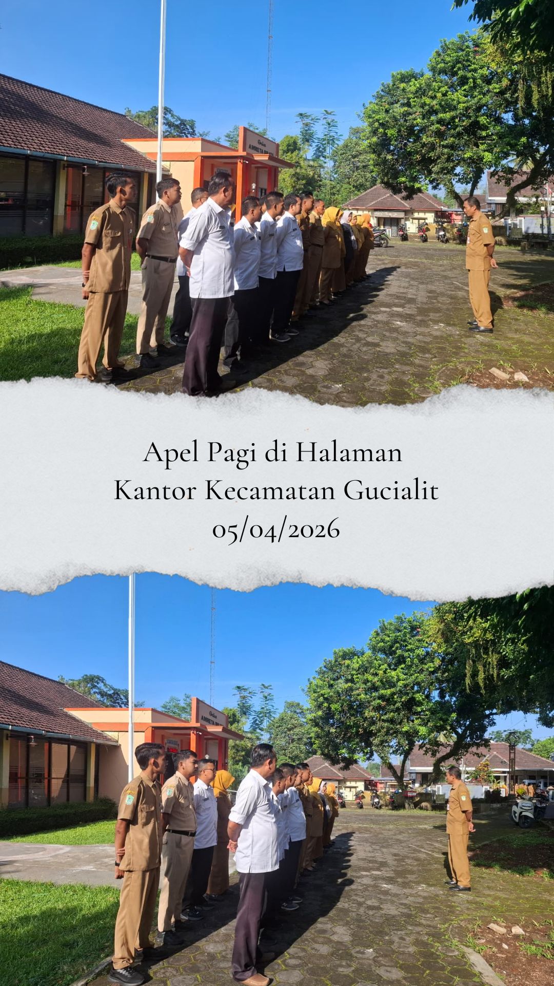 Sekcam Pimpin Apel Pagi ASN Kecamatan Gucialit, Tekankan Disiplin dan Sinergitas Kinerja Narasi:
