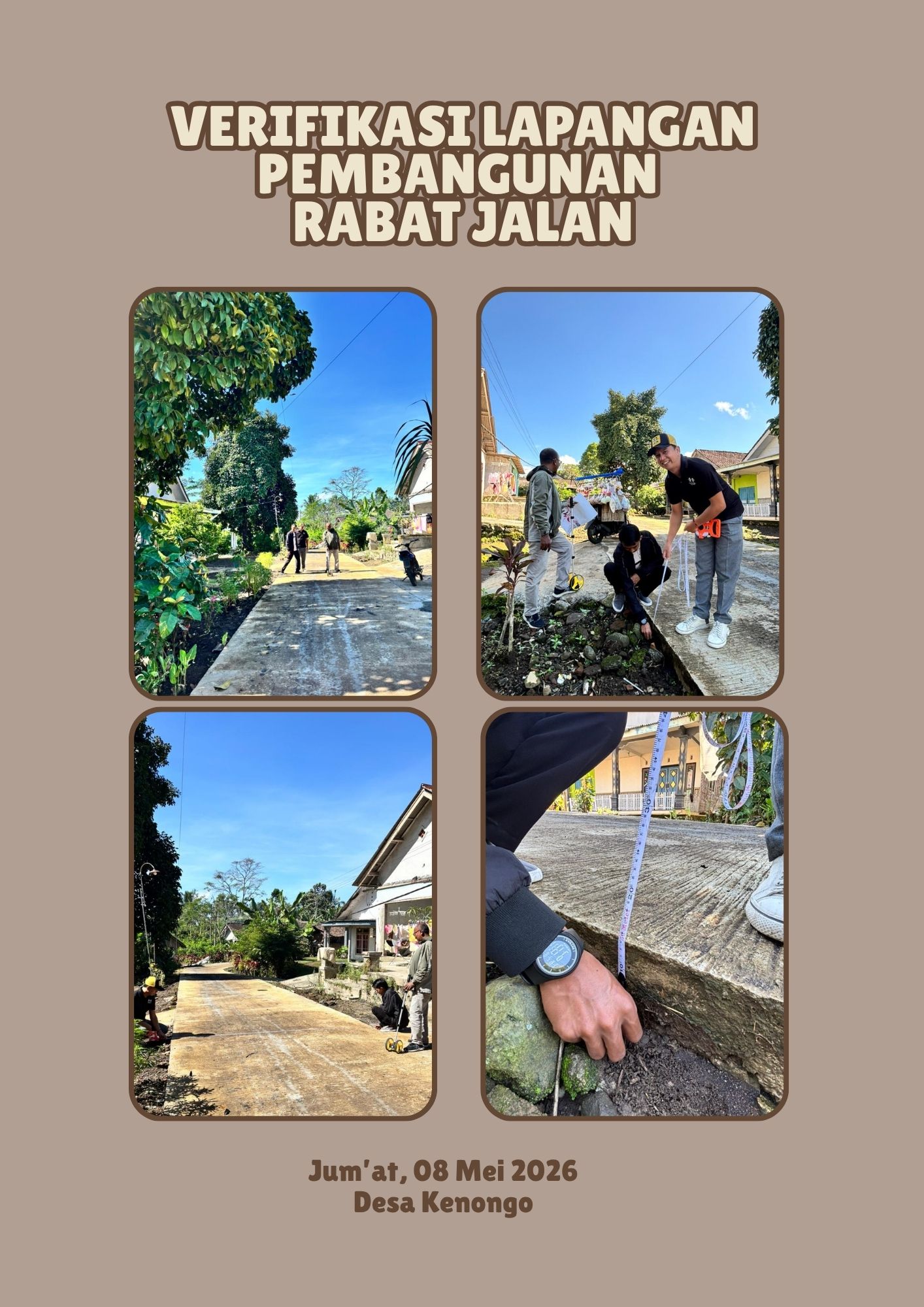 Tim Binwas Kecamatan Gucialit Laksanakan Verifikasi Lapangan Pembangunan Rabat Jalan di Desa Kenongo