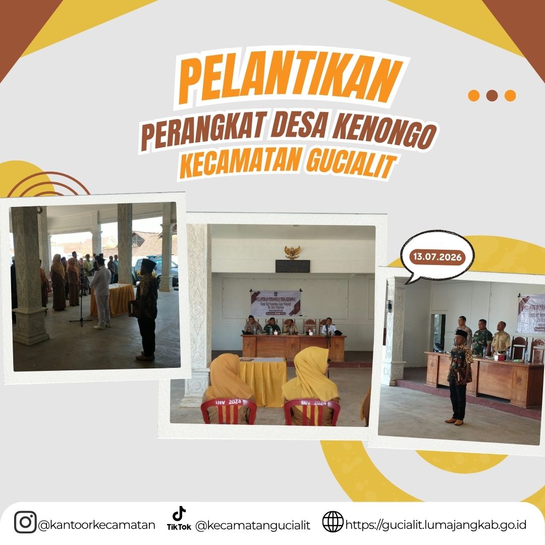 Camat Gucialit Hadiri Pelantikan Perangkat Desa Kenongo, Dorong Peningkatan Pelayanan kepada Masyara