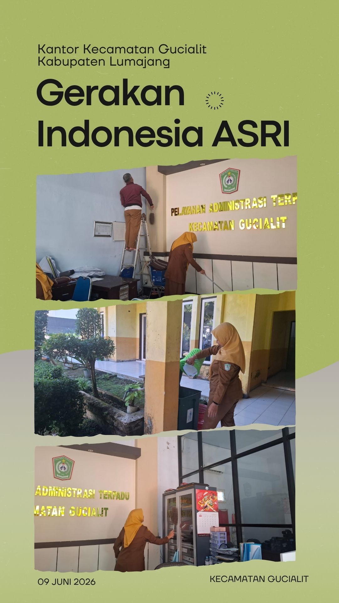 Gerakan Indonesia ASRI di Kantor Kecamatan Gucialit Wujudkan Lingkungan Kerja yang Bersih dan Nyaman