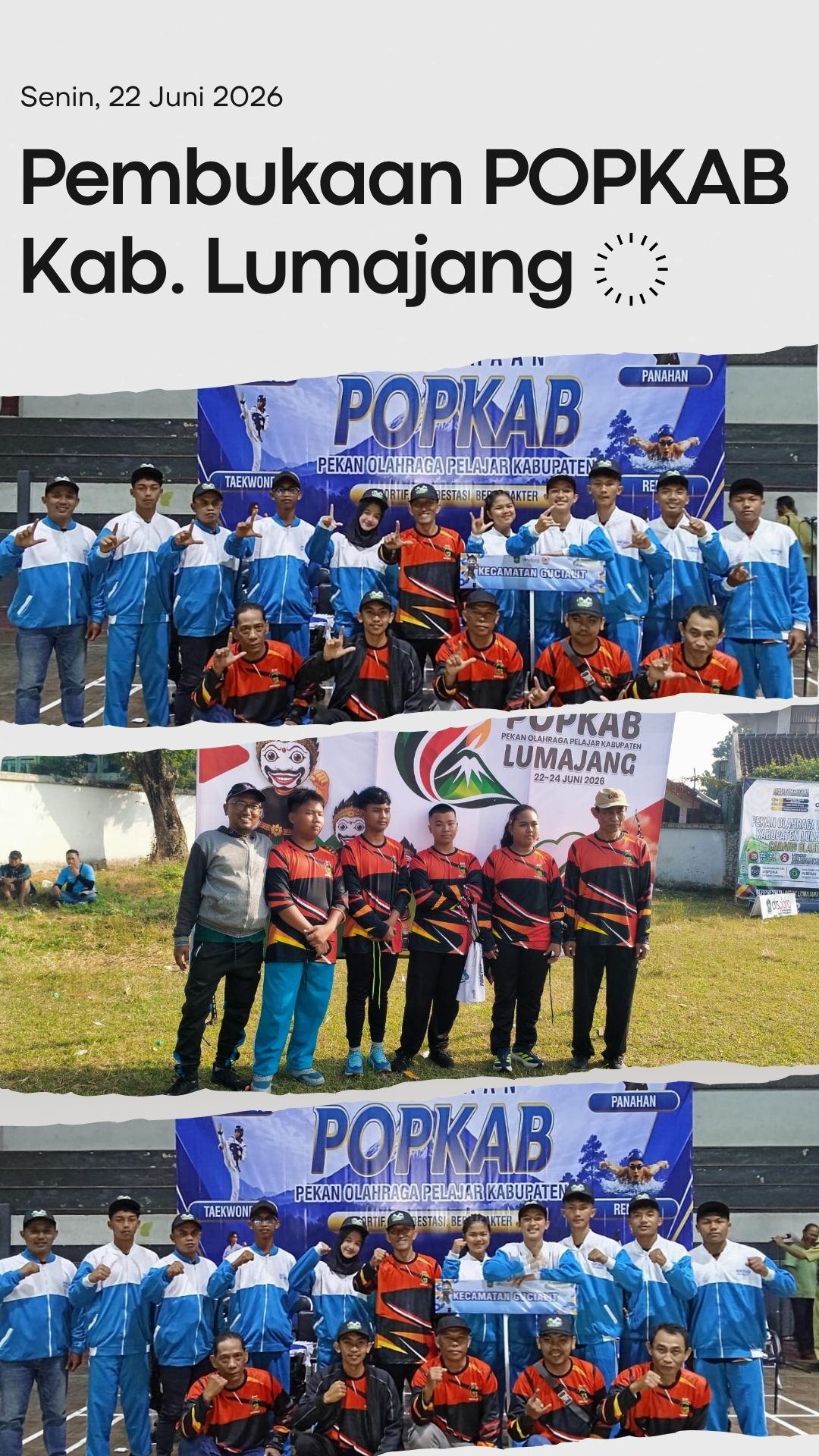 Kontingen Kecamatan Gucialit Hadiri Pembukaan POPKAB Kab. Lumajang Tahun 2026