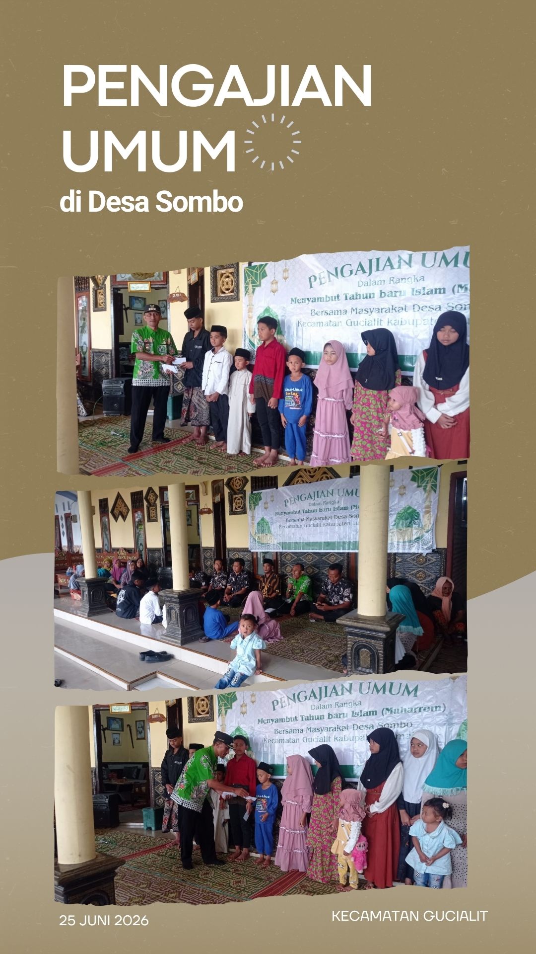 Camat Gucialit Hadiri Pengajian Umum Sambut Tahun Baru Islam di Desa Sombo
