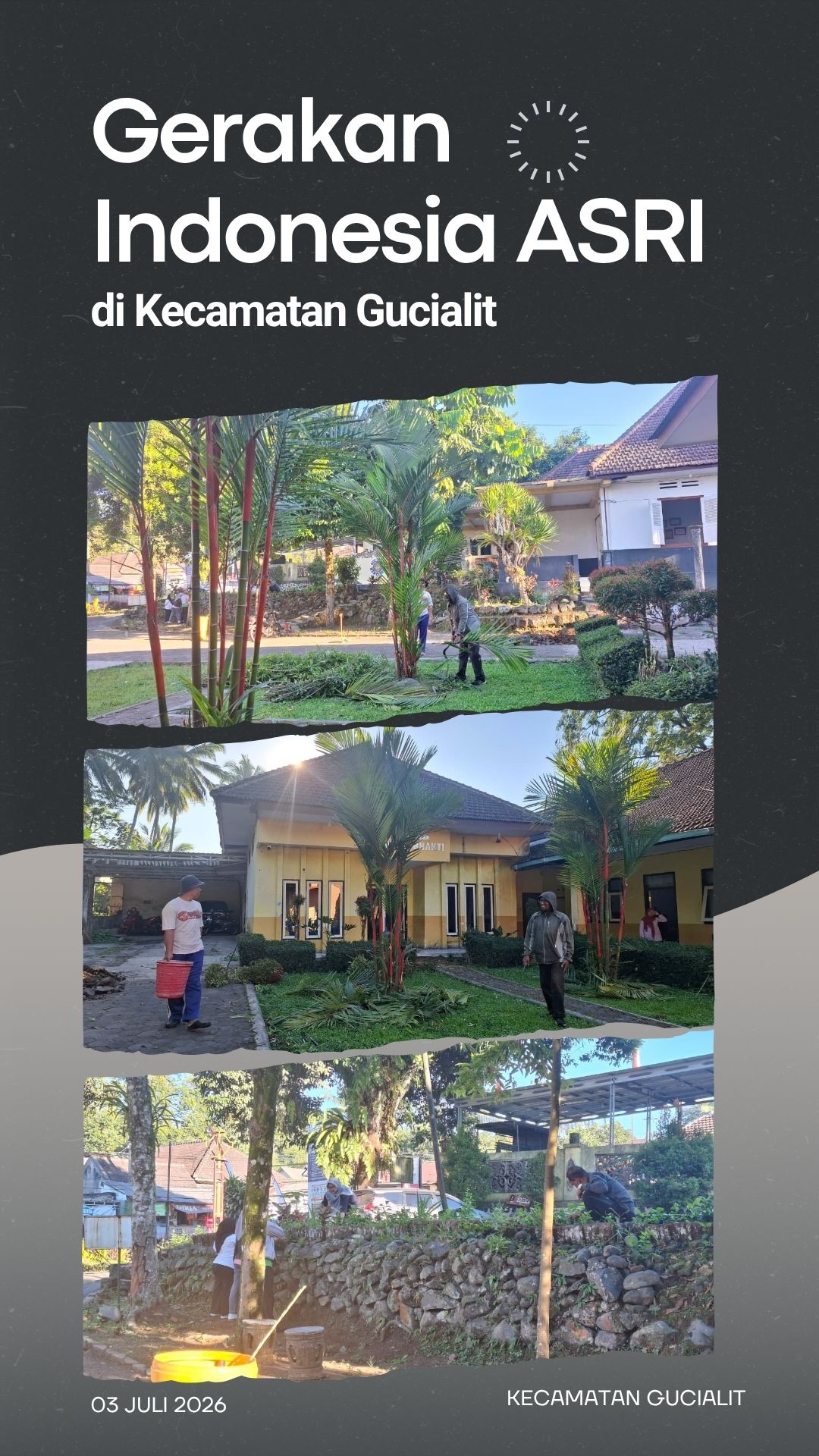 ASN Kecamatan Gucialit Laksanakan Gerakan Indonesia ASRI Wujudkan Lingkungan Kantor yang Bersih 