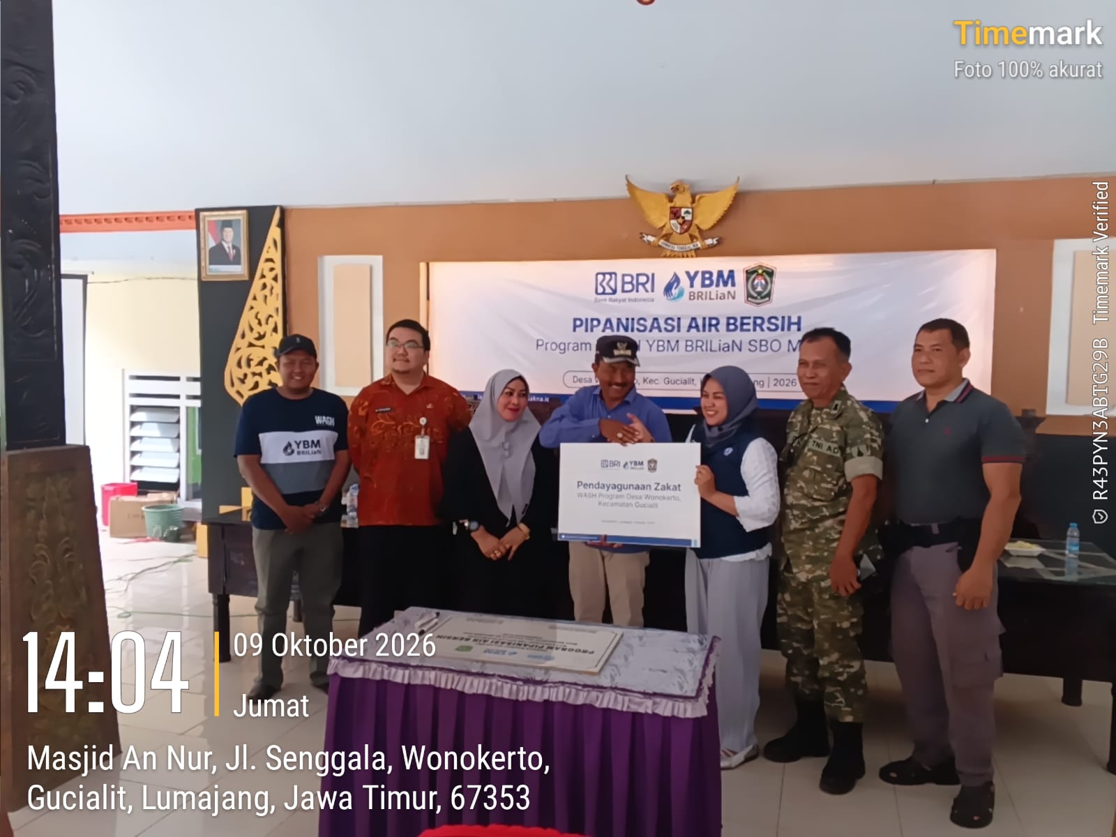 Sekcam Gucialit Hadiri Peresmian Pipanisasi Air Bersih di Desa Wonokerto